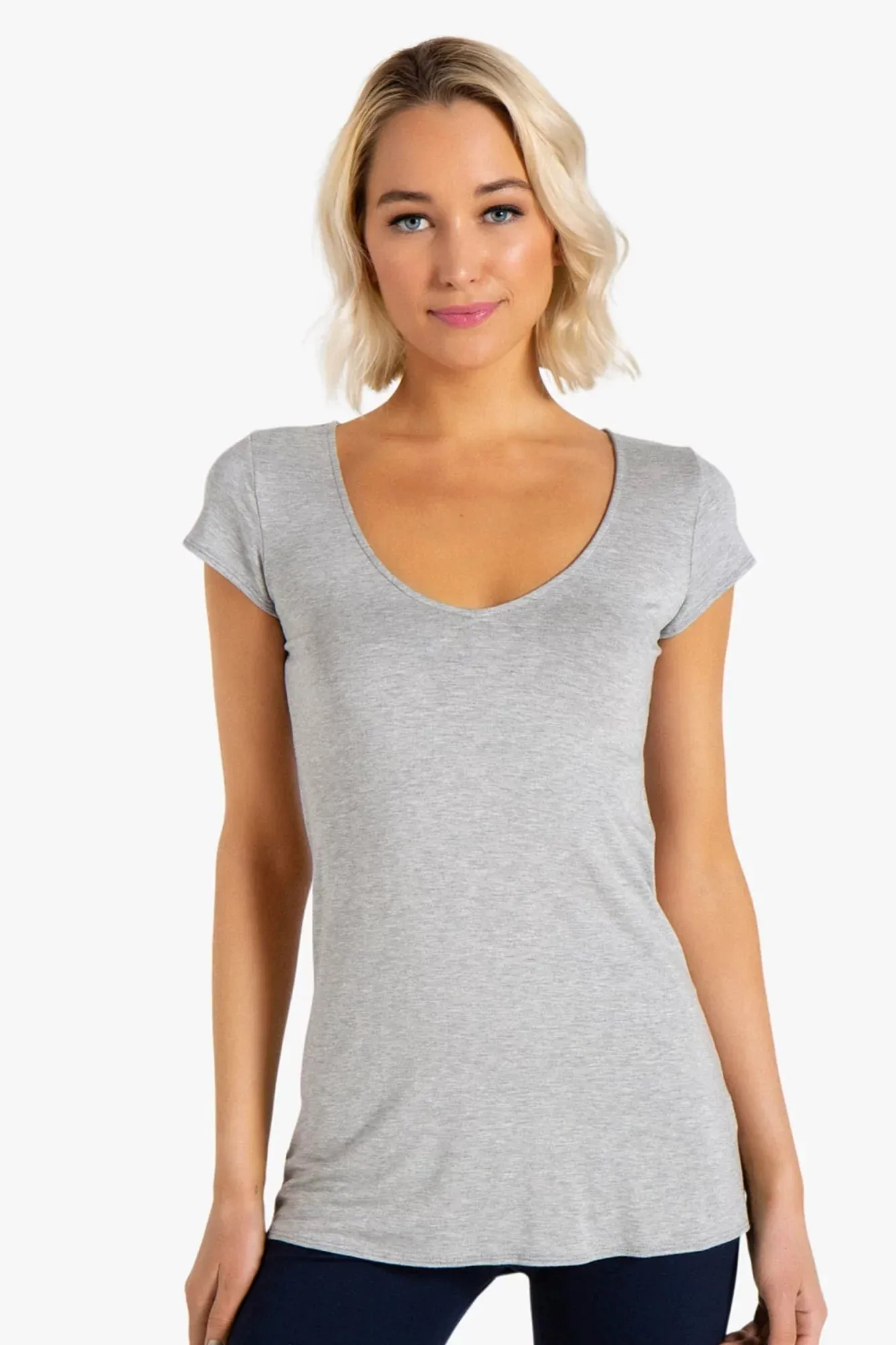 VIRGINIA SHORT SLEEVE TUNIC (HEATHER GREY)