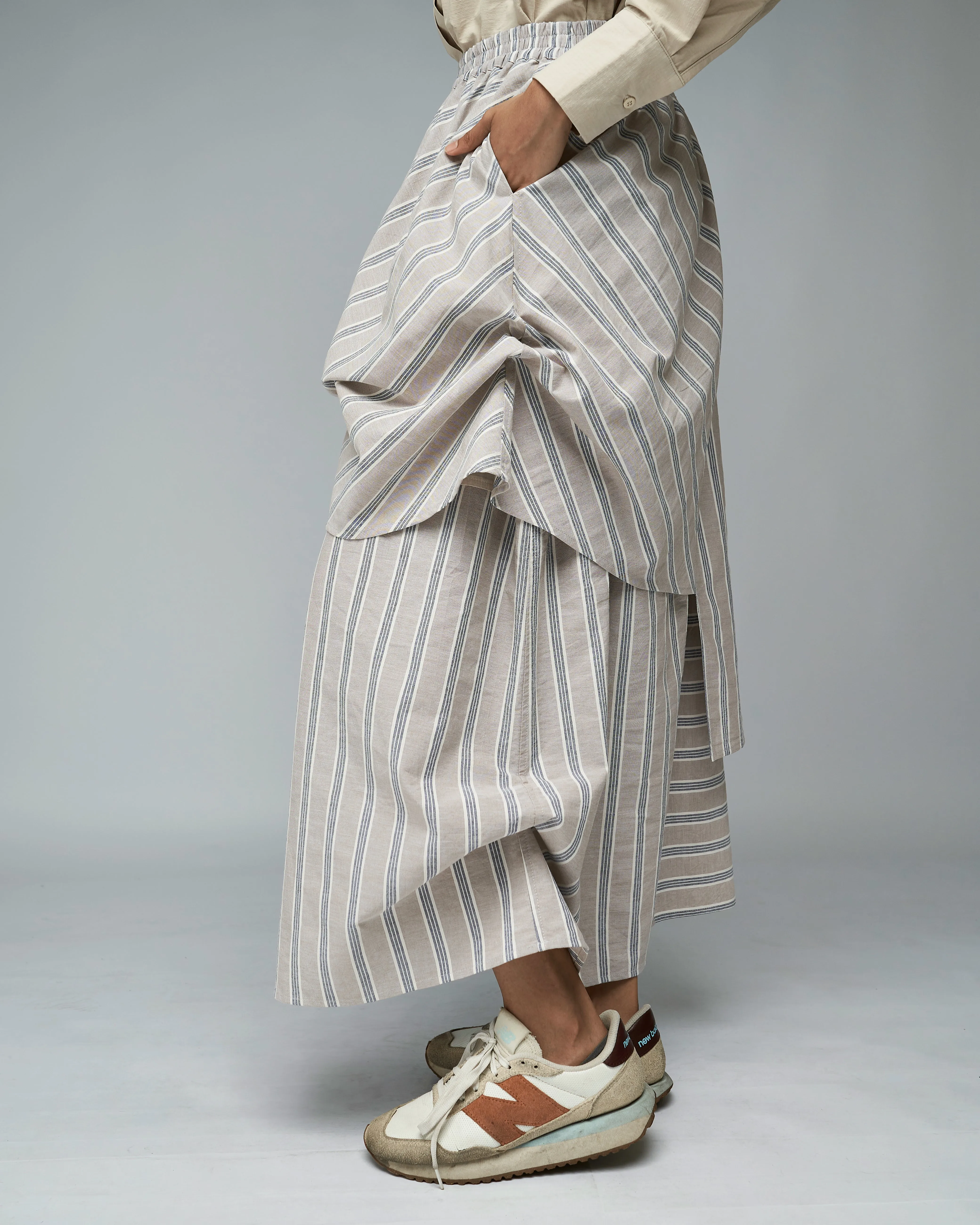 Women: The Layered Skirt (Grey Stripe)