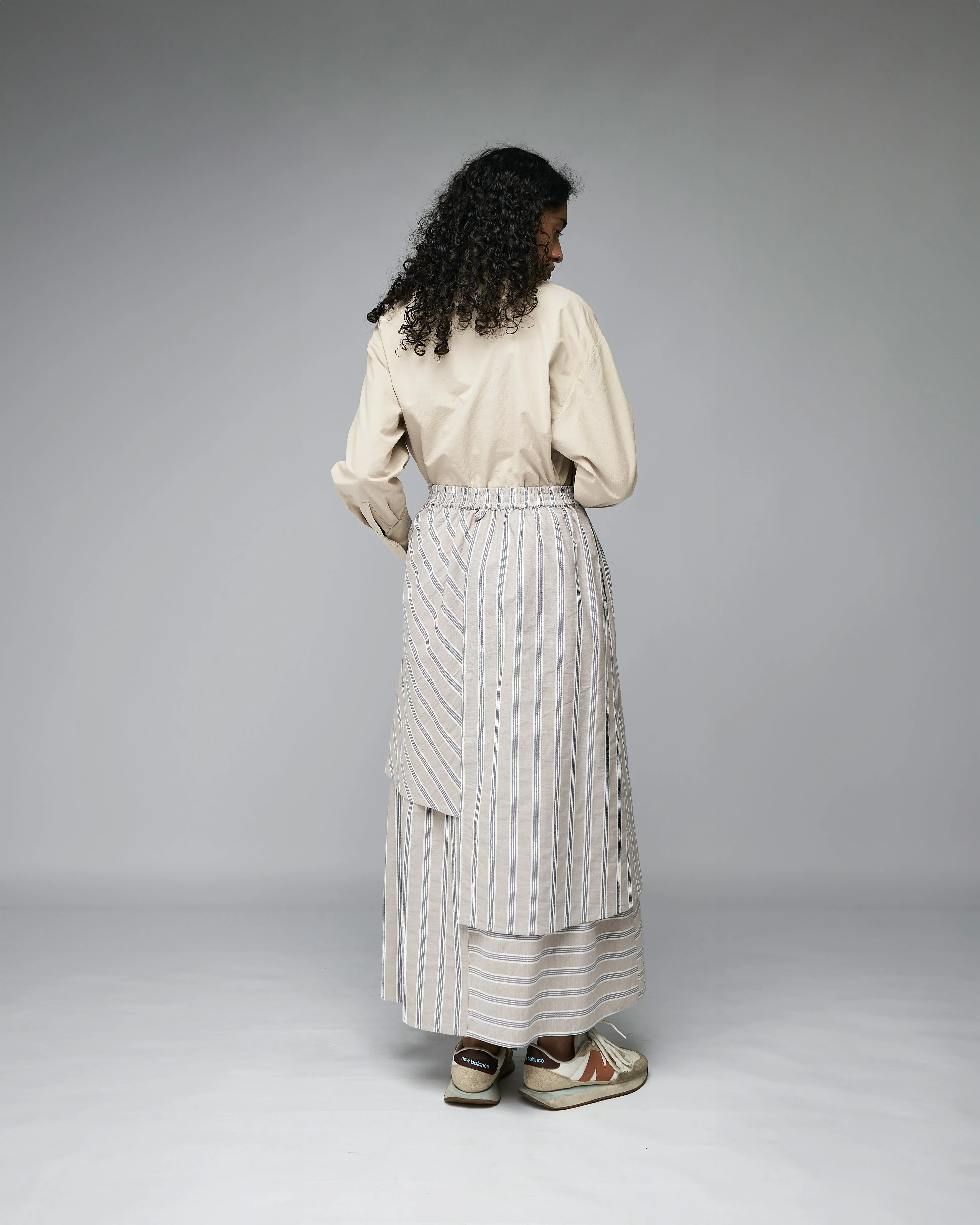 Women: The Layered Skirt (Grey Stripe)