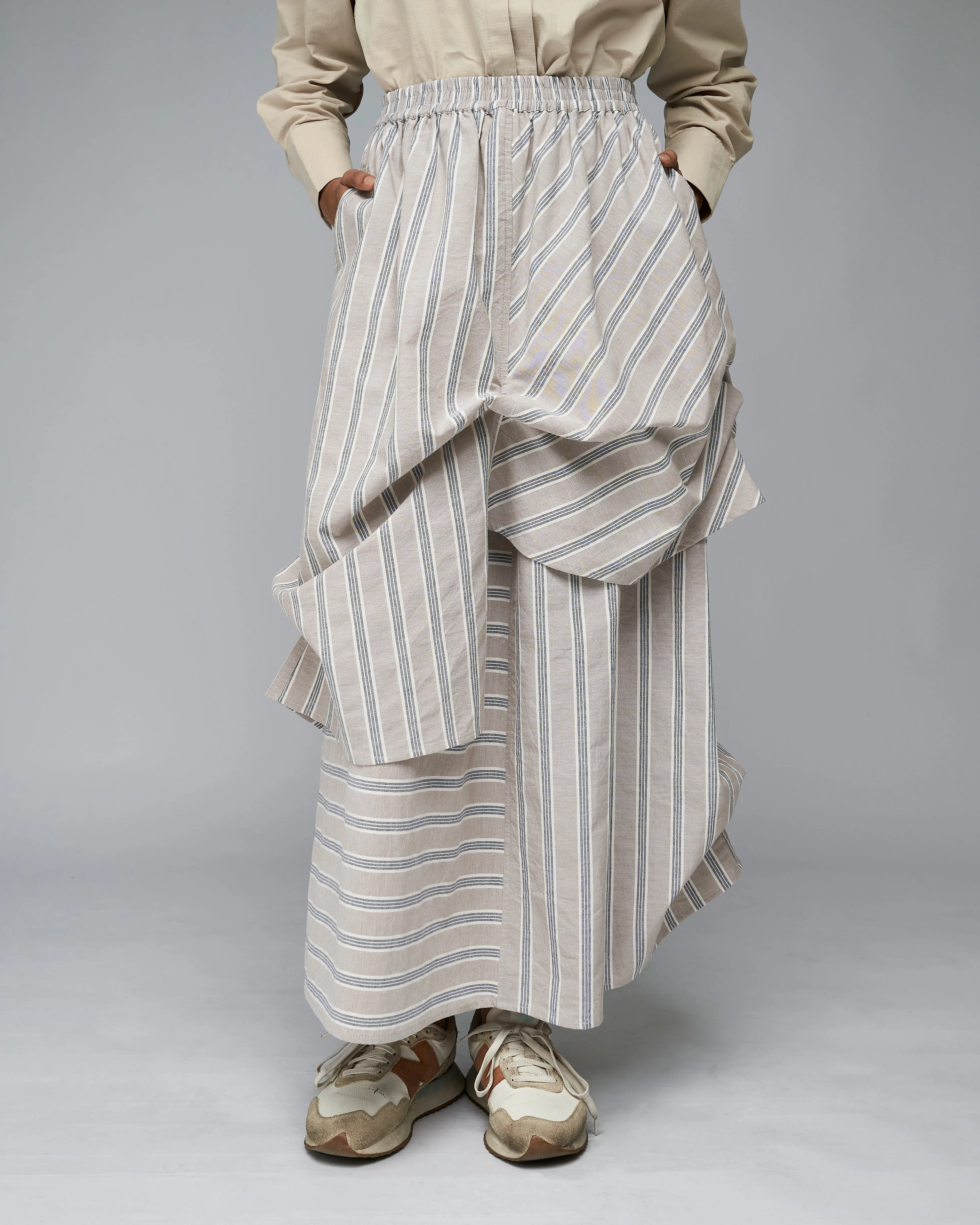 Women: The Layered Skirt (Grey Stripe)