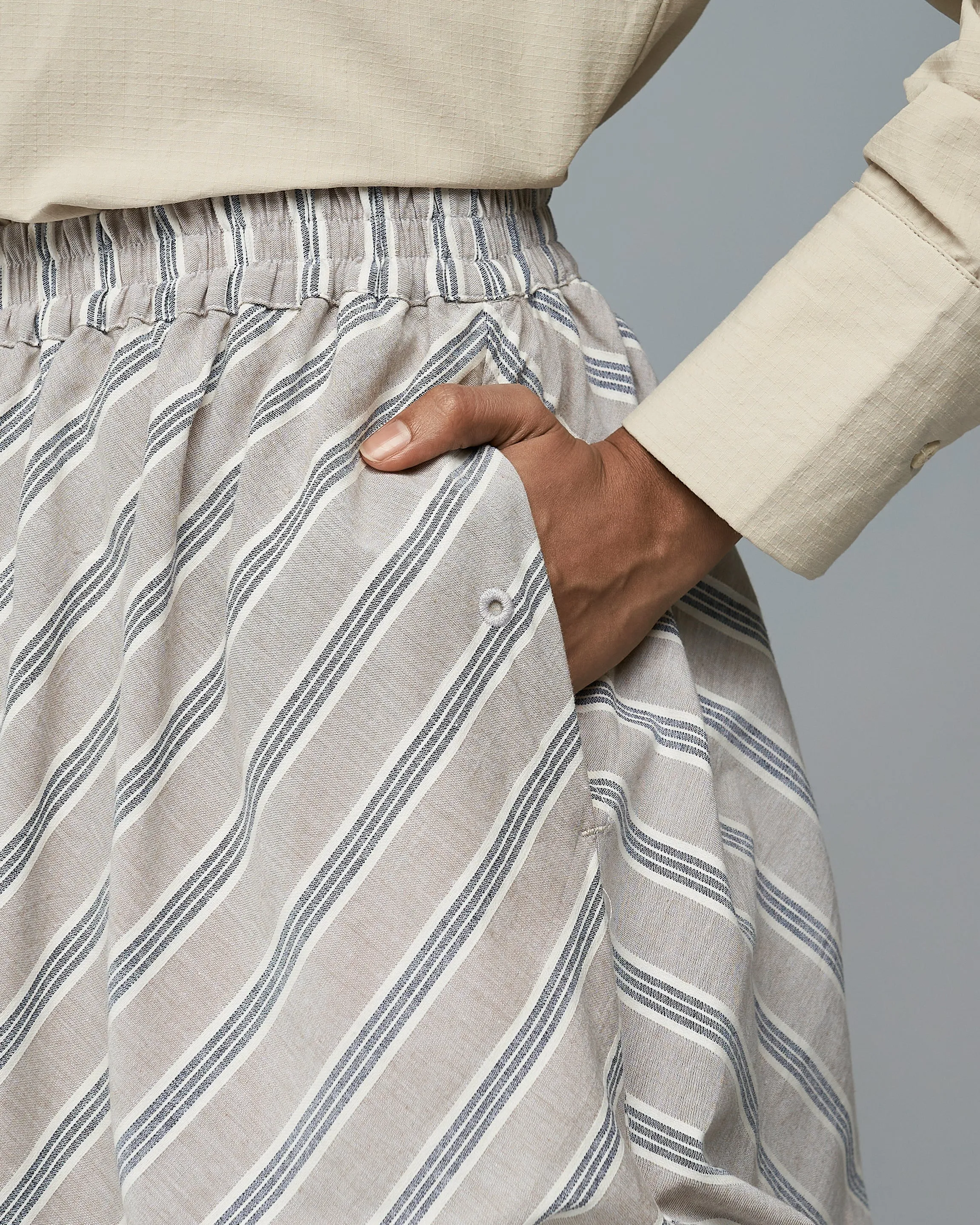 Women: The Layered Skirt (Grey Stripe)