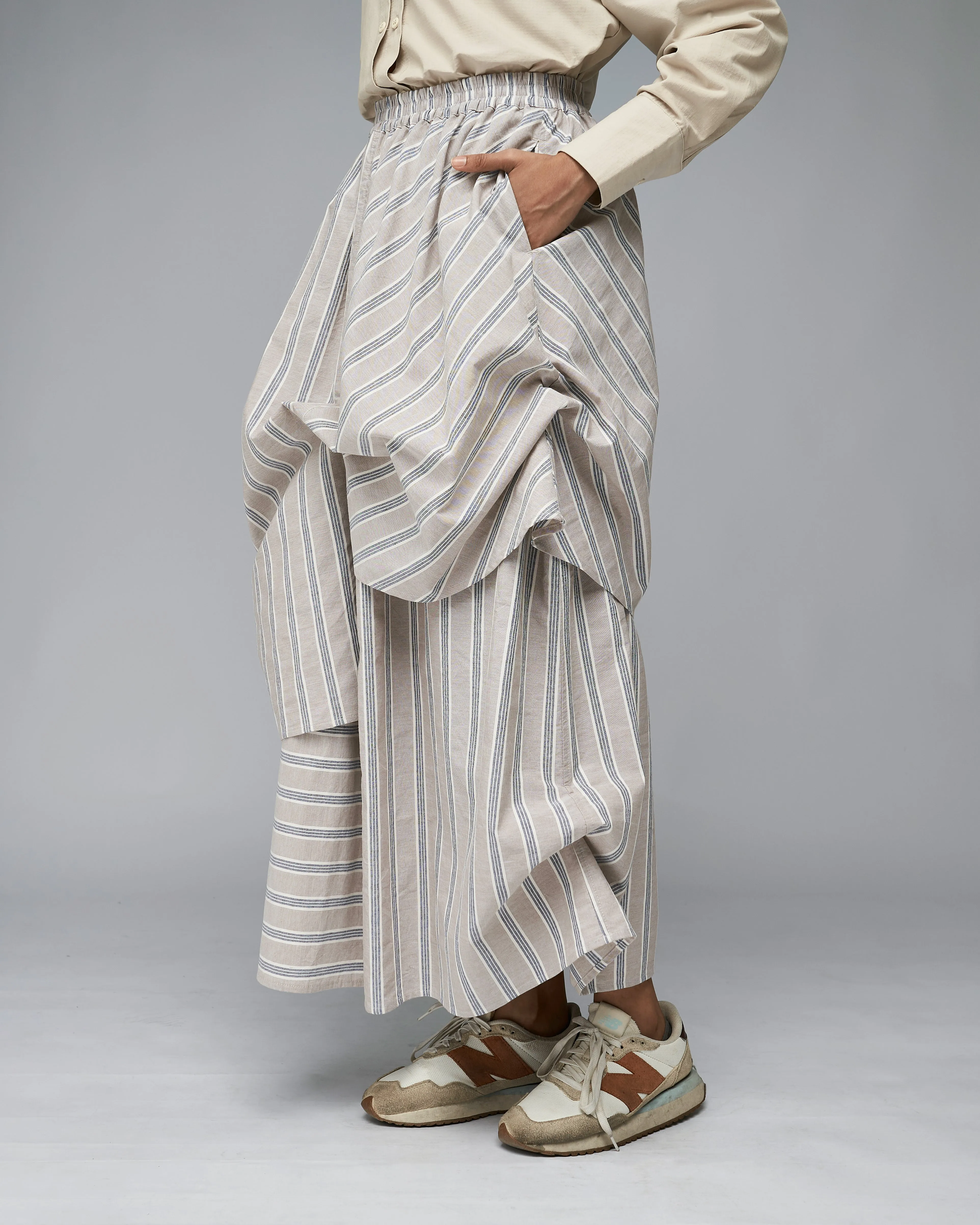 Women: The Layered Skirt (Grey Stripe)