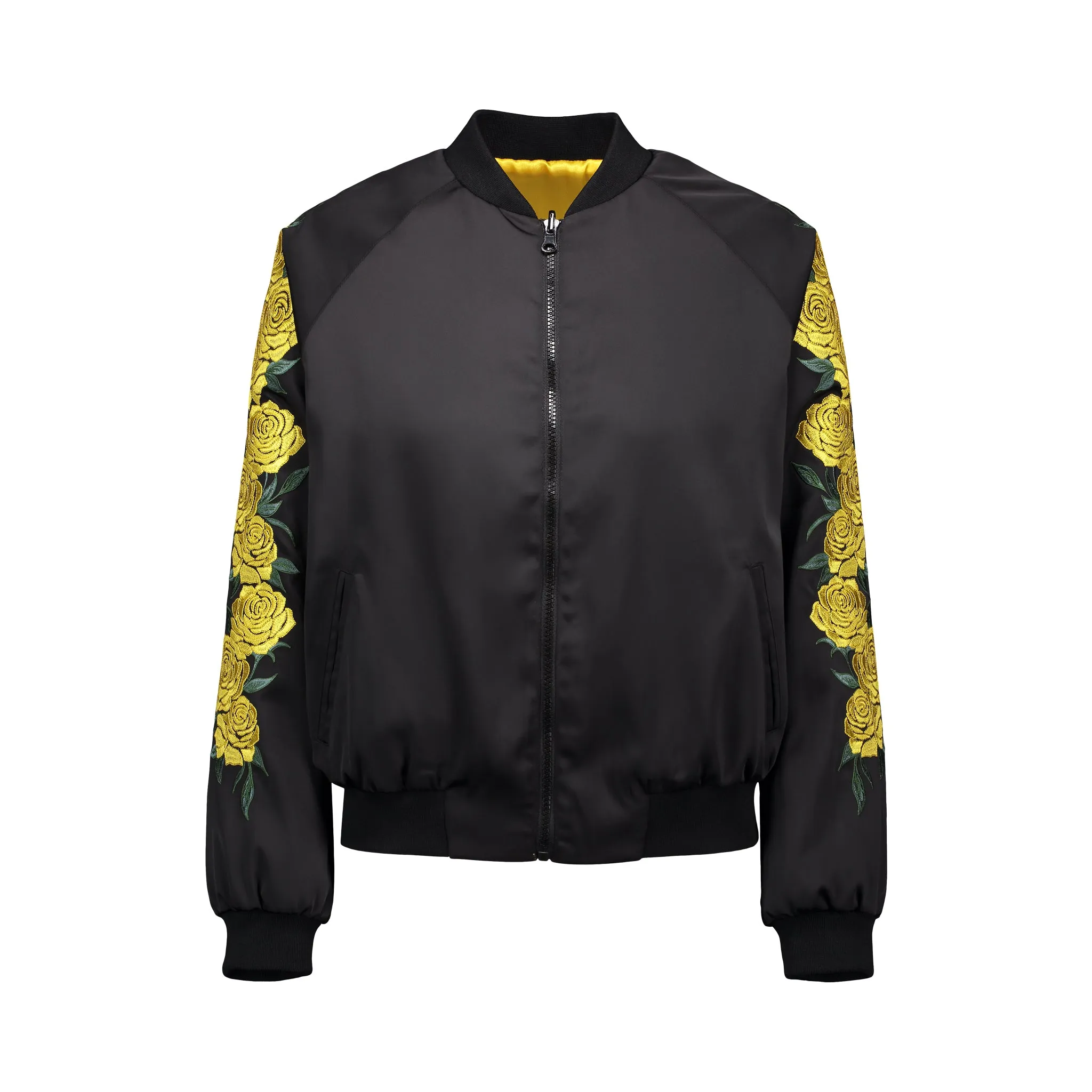 Yellow Rose Bomber Jacket