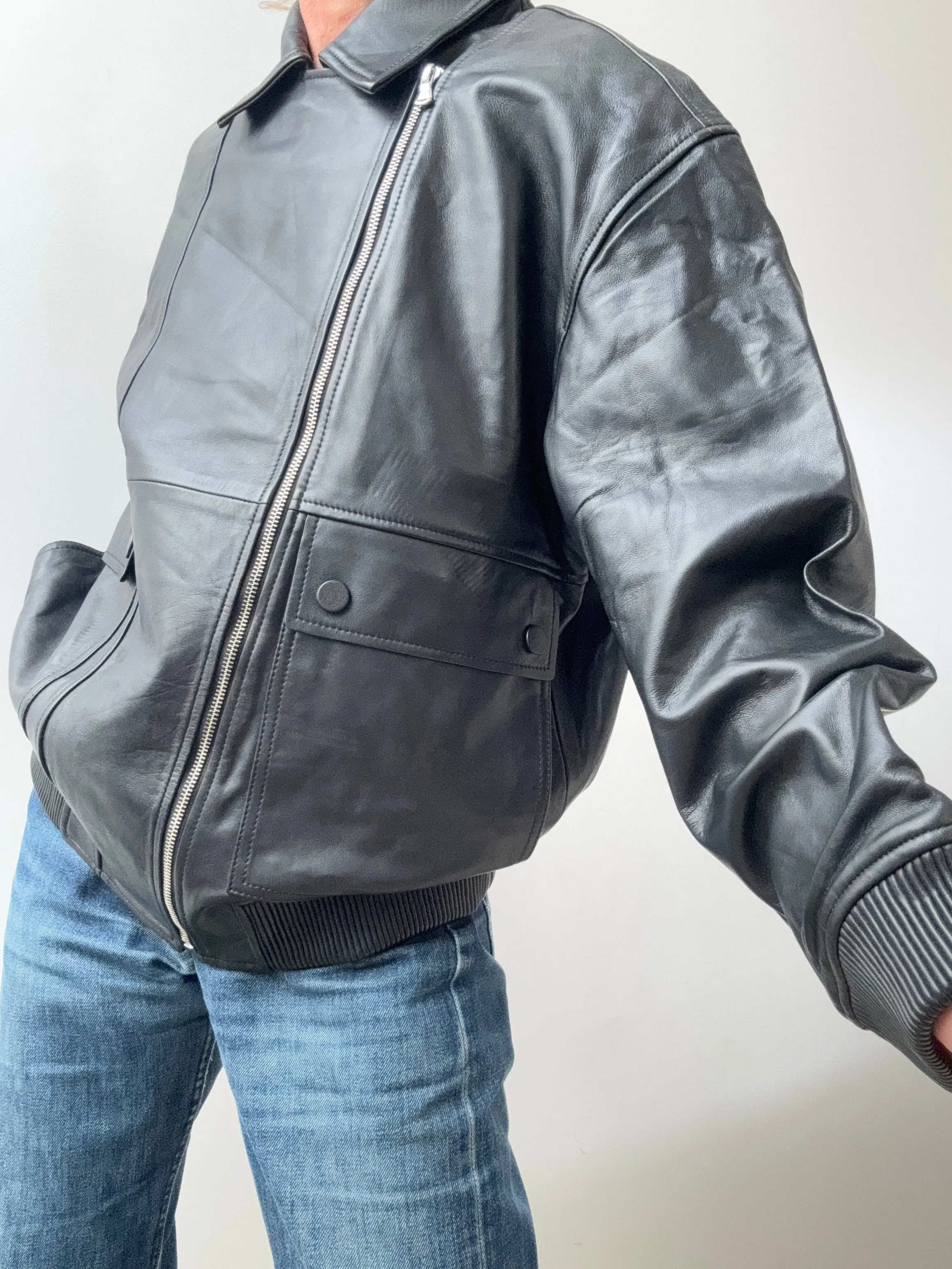 Yves Salomon Leather Bomber