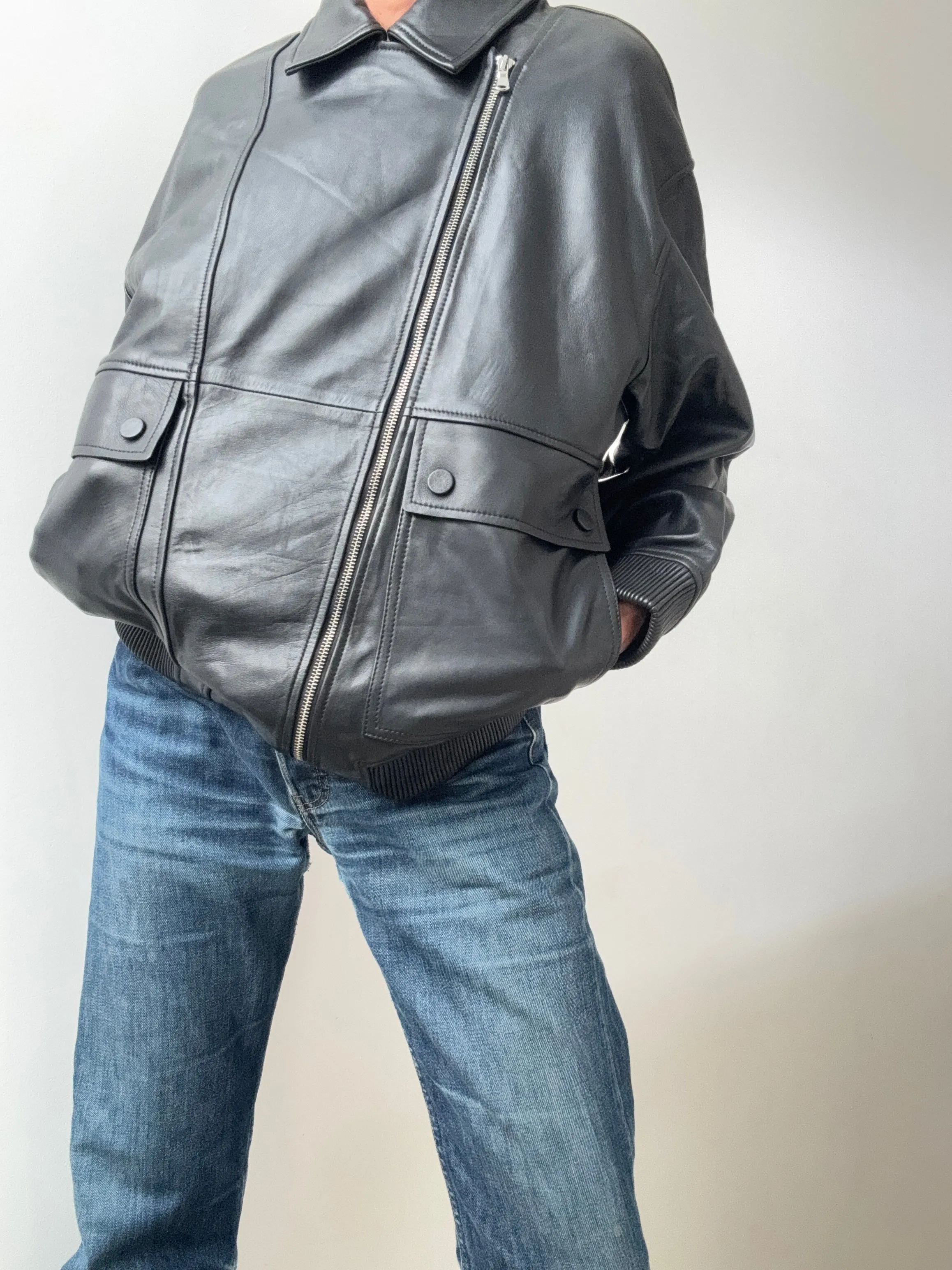 Yves Salomon Leather Bomber