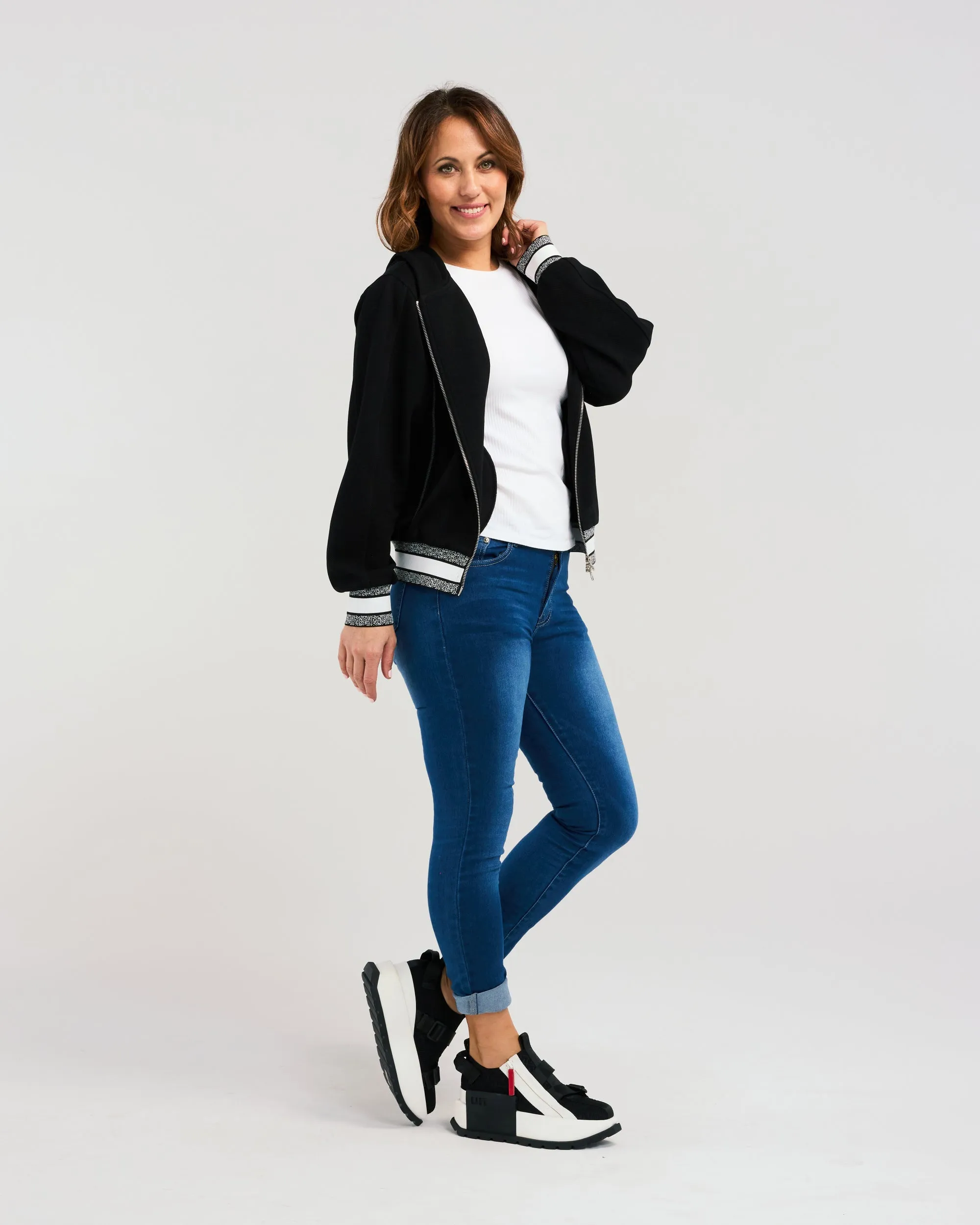 Zafina- Casey Hoodie - Z2055B - Black