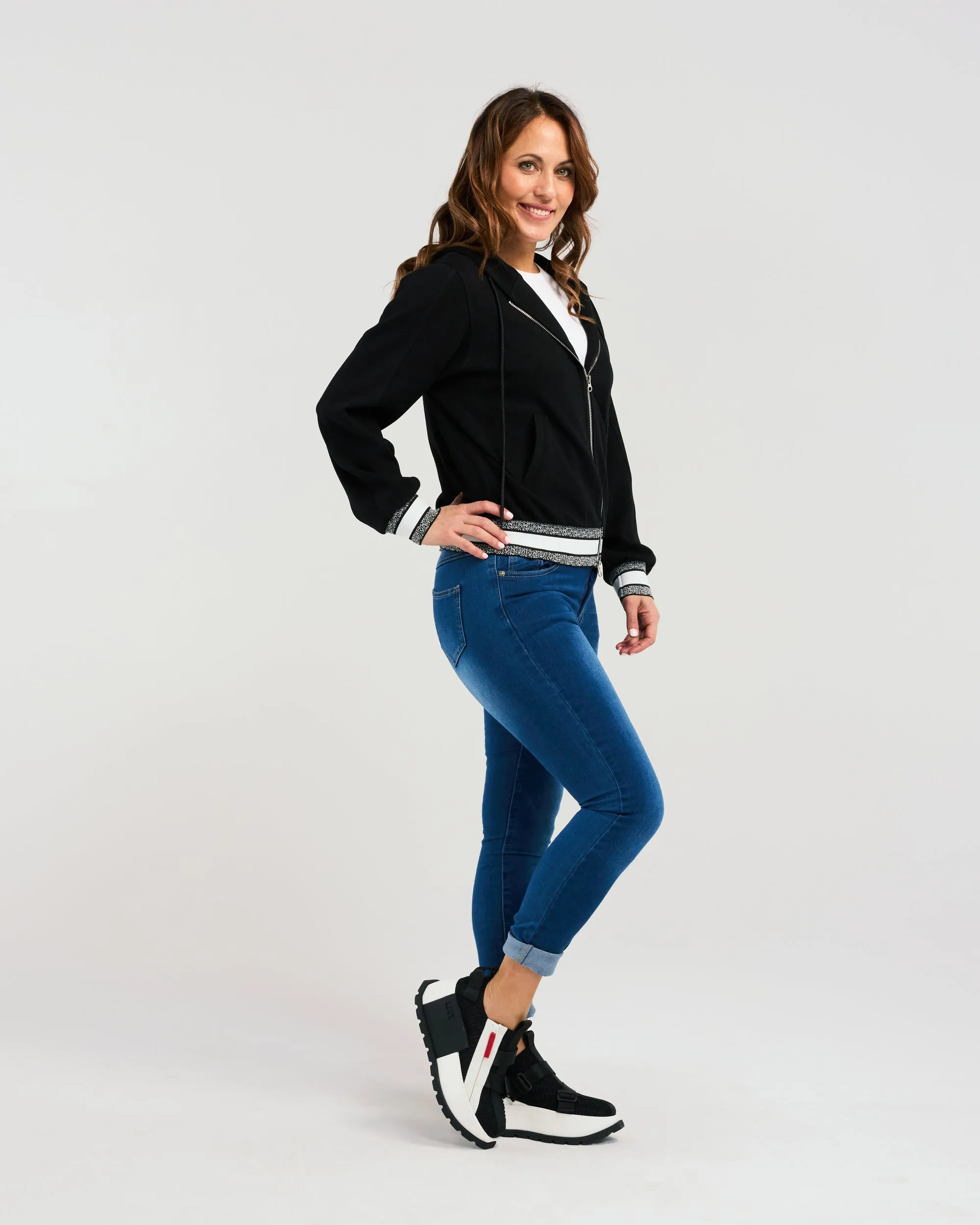 Zafina- Casey Hoodie - Z2055B - Black