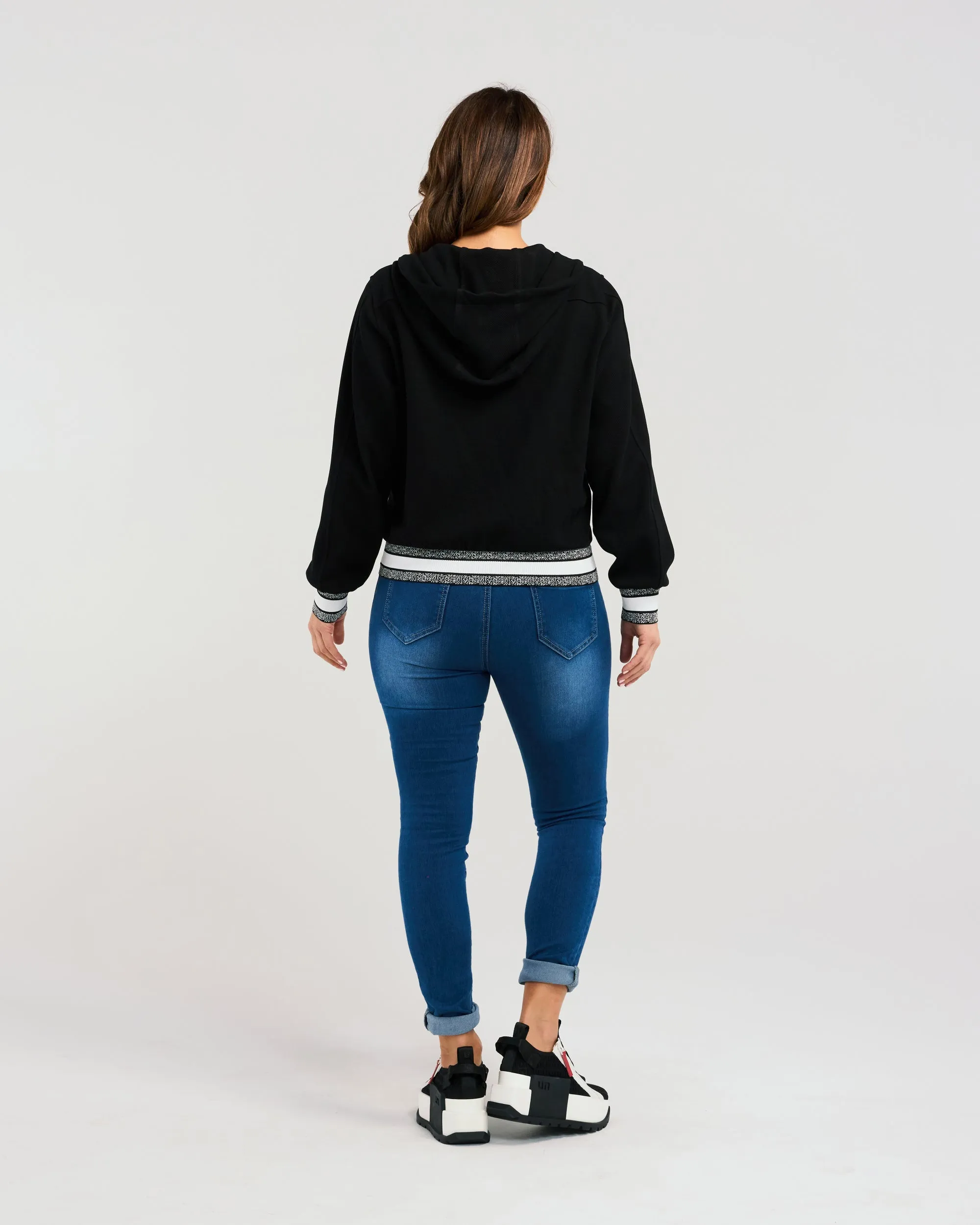 Zafina- Casey Hoodie - Z2055B - Black