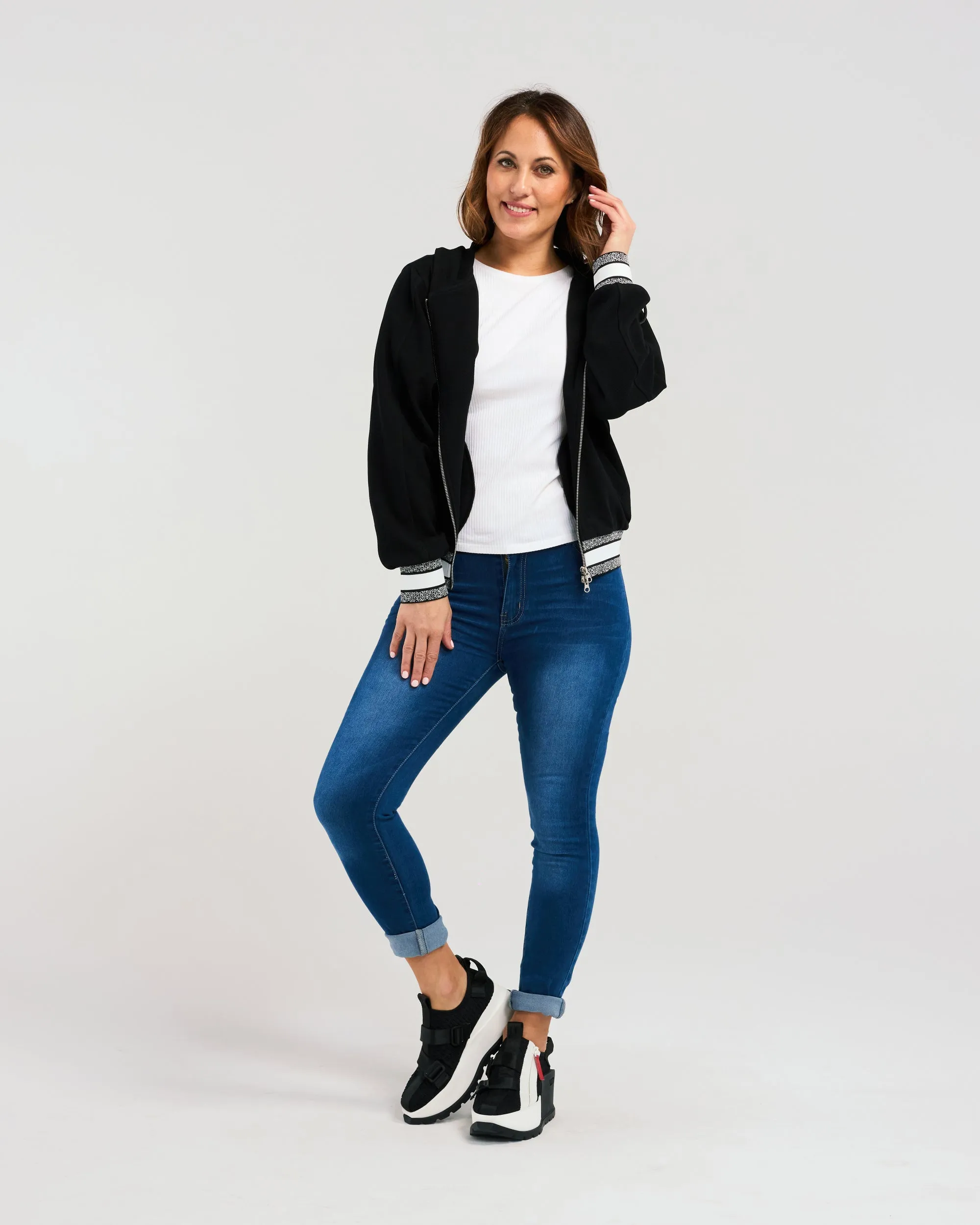 Zafina- Casey Hoodie - Z2055B - Black