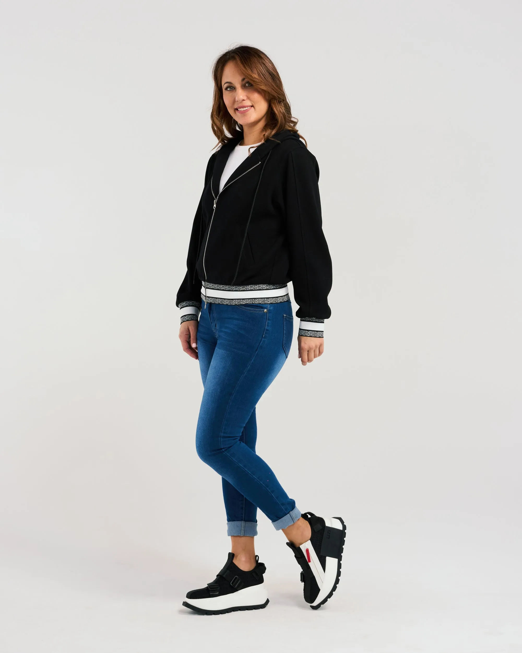 Zafina- Casey Hoodie - Z2055B - Black