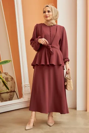 ZRF Women Button-Front Skirt Suit - Rose Pink - Pine Bluff