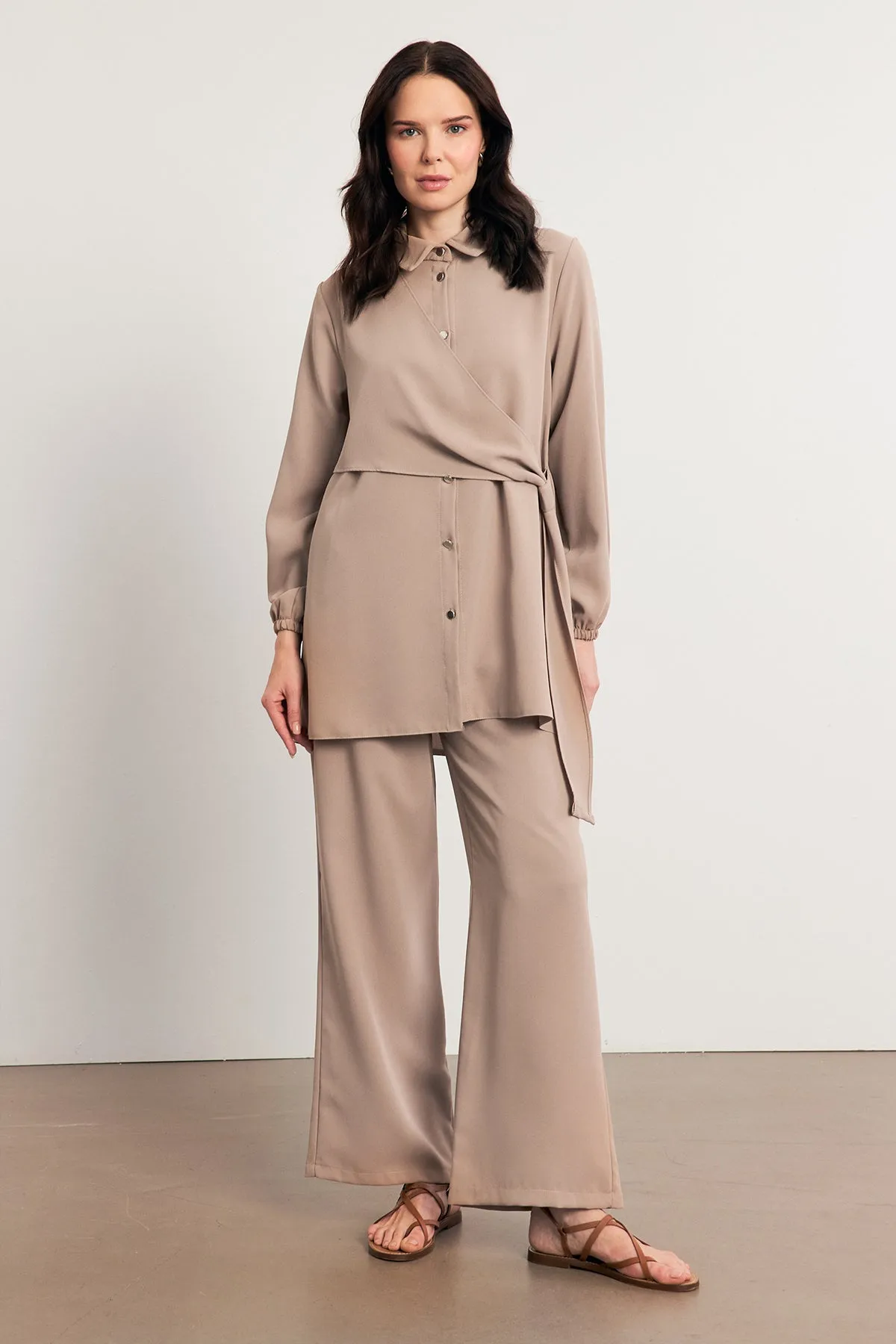 ZRF Women Perla Tunic Pants Set - Beige - Cortazar