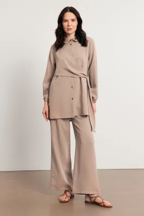 ZRF Women Perla Tunic Pants Set - Beige - Cortazar