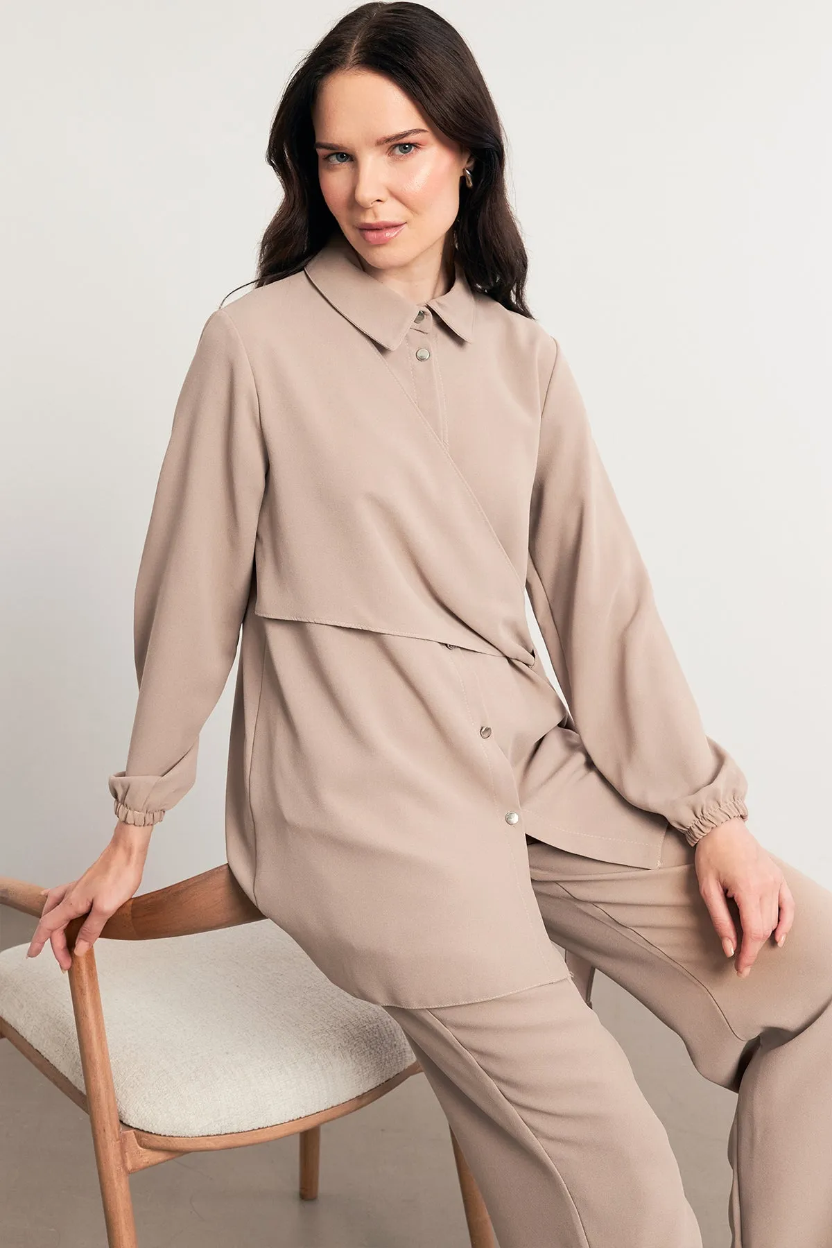 ZRF Women Perla Tunic Pants Set - Beige - Cortazar